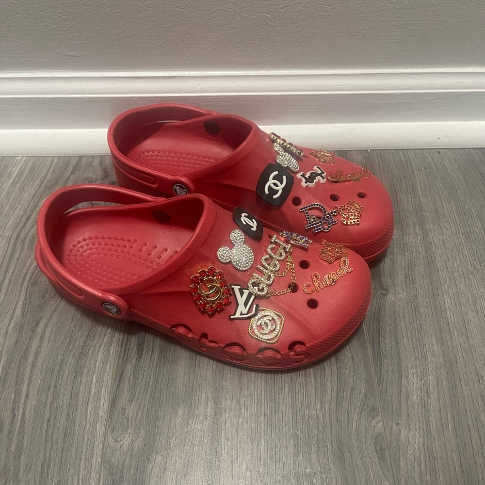 Red Bling Crocs